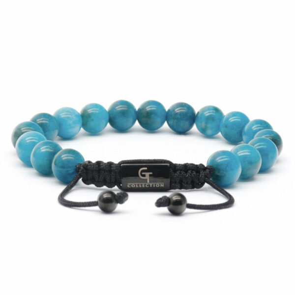 Men's BLUE APATITE Beaded Bracelet - Turquoise Stones