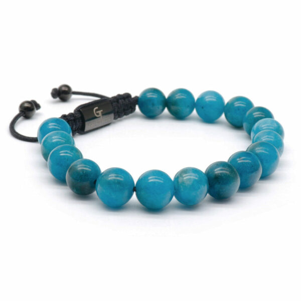 Men's BLUE APATITE Beaded Bracelet - Turquoise Stones