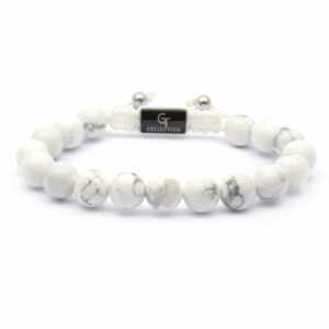 Men's HOWLITE Beaded Bracelet - White Stones 19 reviews
